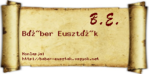 Báber Euszták névjegykártya